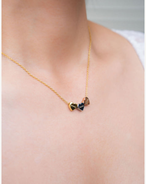 Three hearts custom necklace