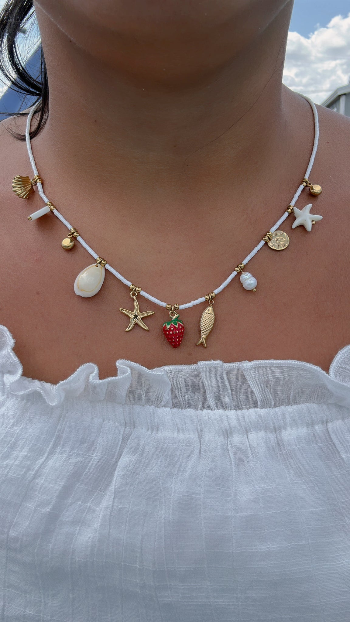 Summer strawberry necklace
