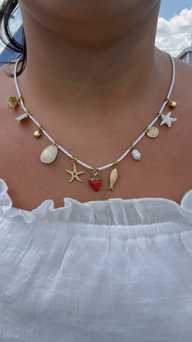 Summer strawberry necklace